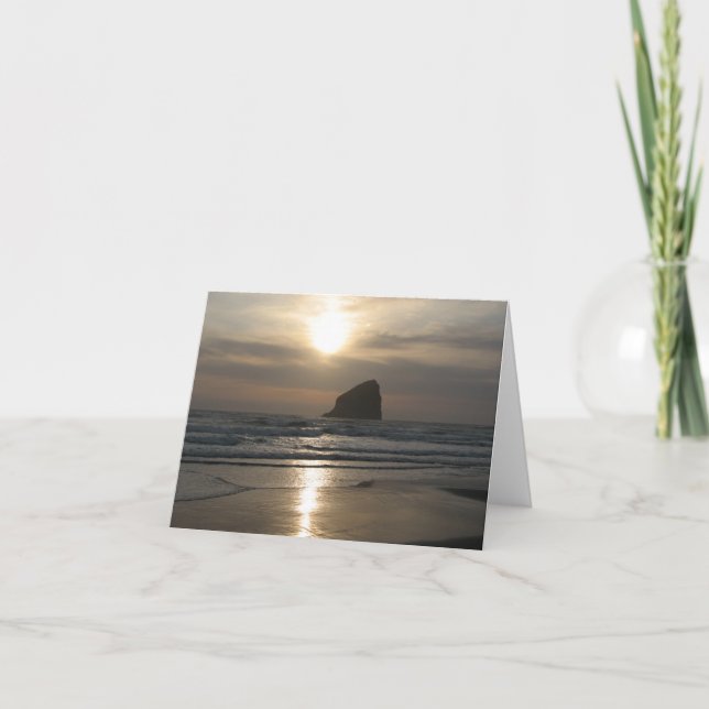 Evening at Haystack Rock Card (Front)