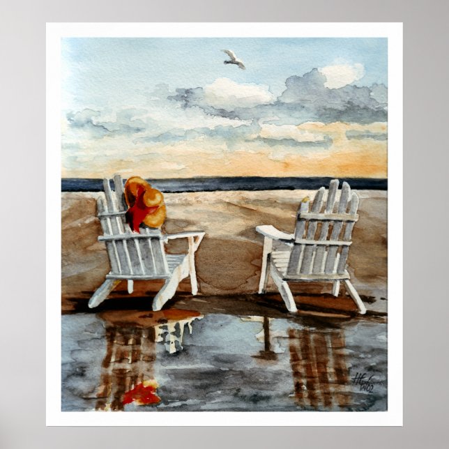 Evening at the Beach Poster (Front)