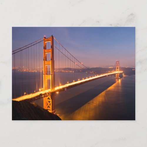 Evening at the Golden Gate Bridge postcard
