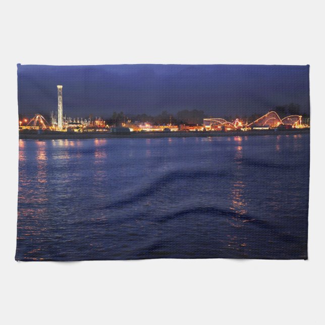 Evening at the Santa Cruz Boardwalk Towel (Horizontal)