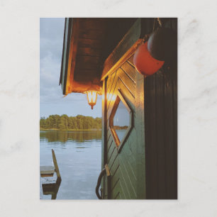 Evening at the sauna holiday postcard