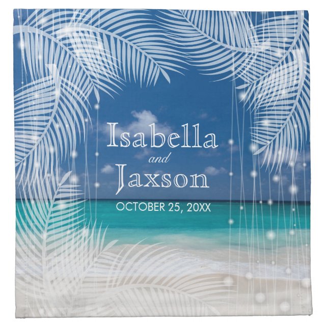 Evening Beach Wedding Cloth Napkin (Front)