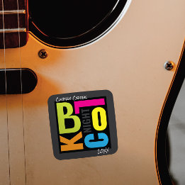 Evening Block Party Retro Type Music Festival Square Sticker