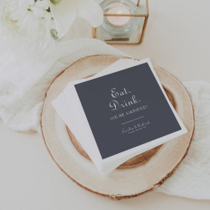 Evening Boho Eat Drink We're Married Wedding Napkins