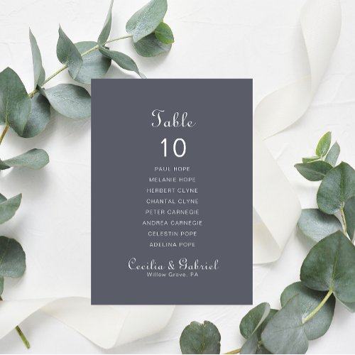 Evening Boho Wedding Table 10 Seating Chart Card