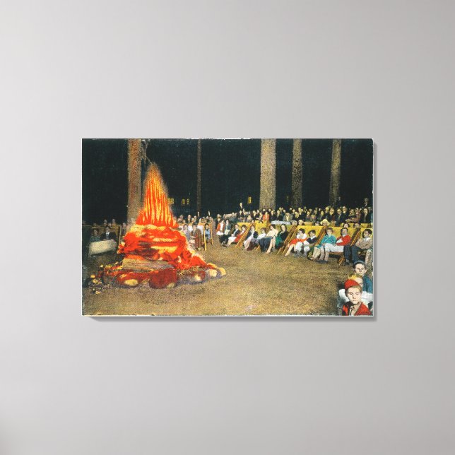 Evening Bonfire at Giant Forest Lodge Canvas Print (Front)