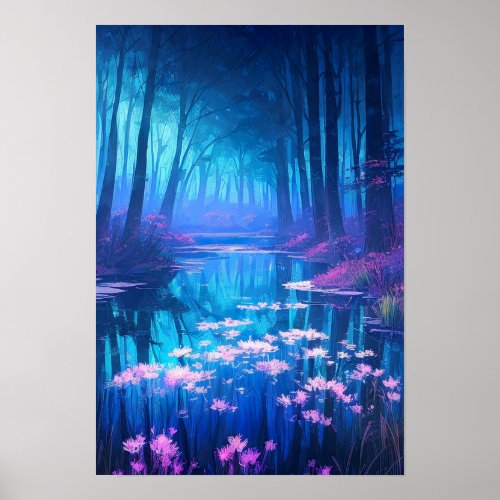 Evening by the Blossoming Stream Poster