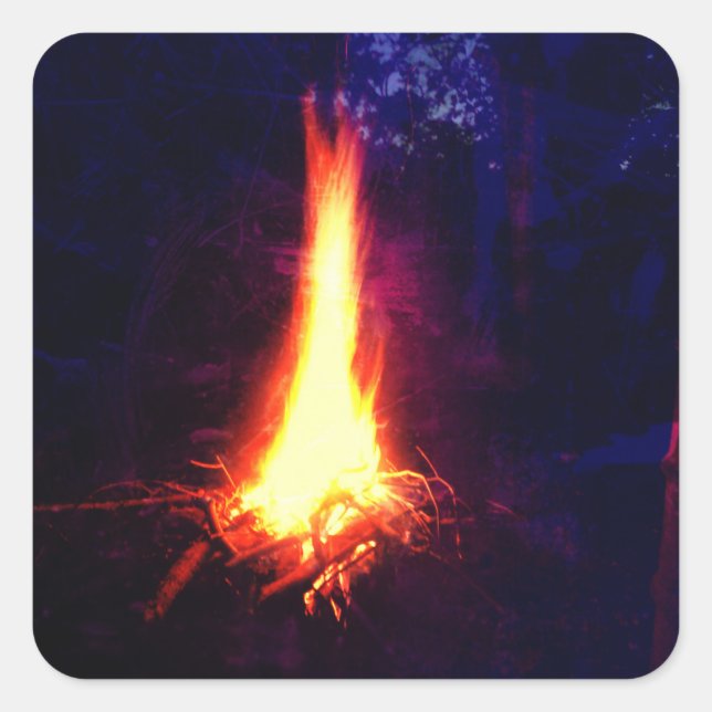 Evening Campfire Square Sticker (Front)