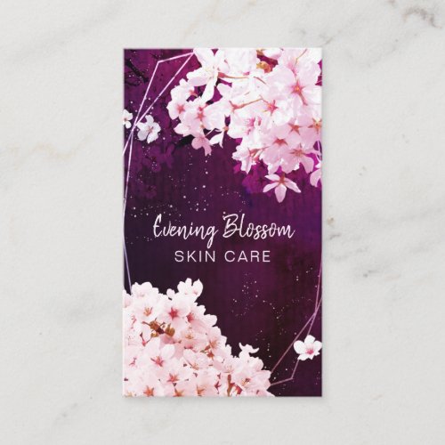 Evening Cherry Blossom Professional Skin Care Business Card