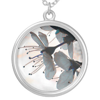 Evening Cherry Blossom Silver Plated Necklace
