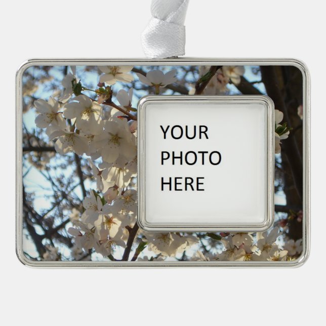 Evening Cherry Blossoms I Spring Floral Christmas Ornament (Front)