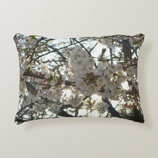 Evening Cherry Blossoms II Spring Sunset Accent Pillow (Front)