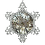 Evening Cherry Blossoms II Spring Sunset Snowflake Pewter Christmas Ornament