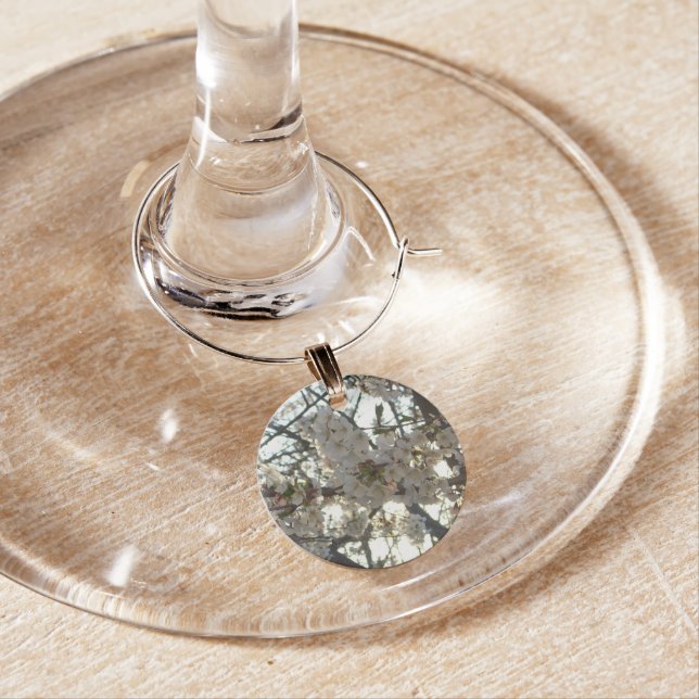 Evening Cherry Blossoms II Spring Sunset Wine Charm (In Situ)