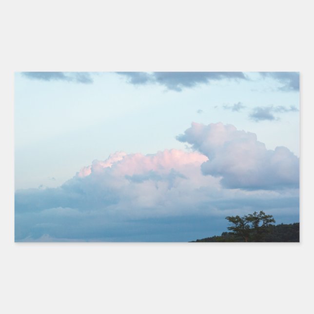 Evening Clouds Rectangular Sticker (Front)