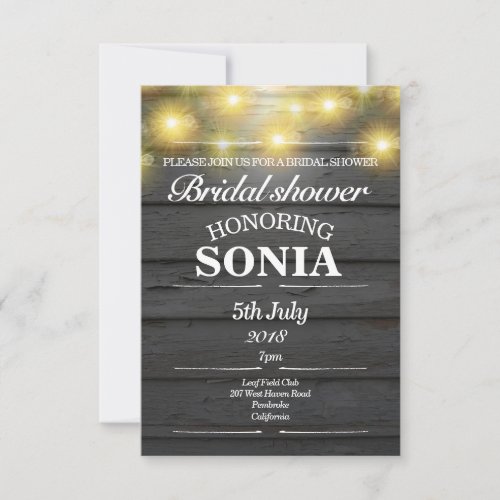 Evening Country Rustic Weatherboards Bridal Shower Invitation