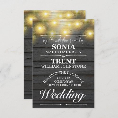 Evening Country Rustic Weatherboards Wedding Invitation