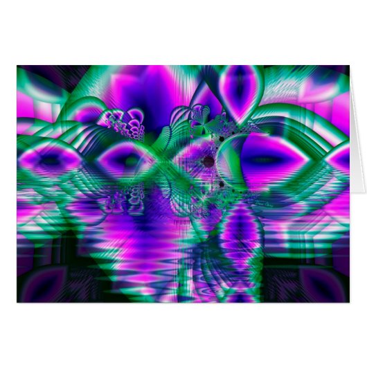 Evening Crystal Primrose, Abstract Night Flowers Cards (Front Horizontal)