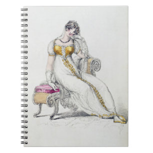 Evening dress or wedding dress, fashion plate from notebook