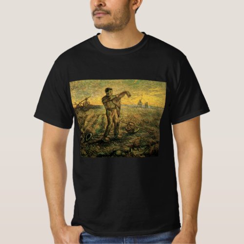 Evening _ End of the Day by Vincent van Gogh T_Shirt