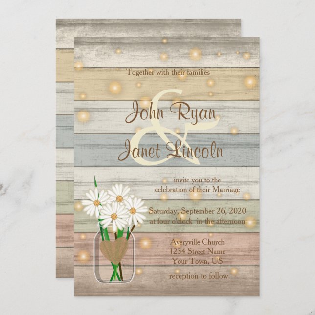 Evening Firefly Wedding Design Invitation (Front/Back)