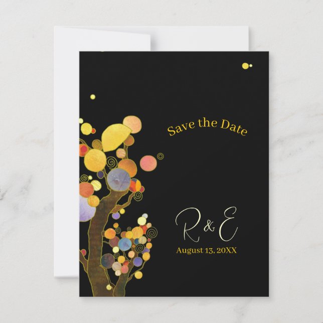 Evening Garden Trees Wedding Save The Date (Front)