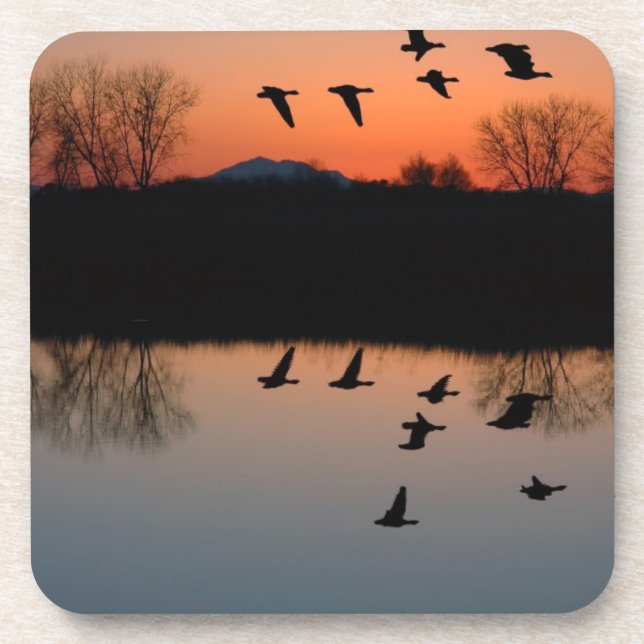 Evening Geese Beverage Coaster (Front)