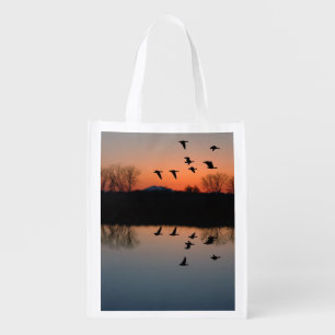 Evening Geese Reusable Grocery Bag