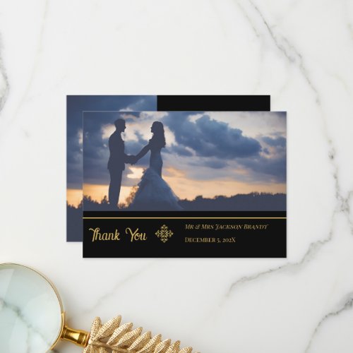 Evening Glam Photo Thank You Card