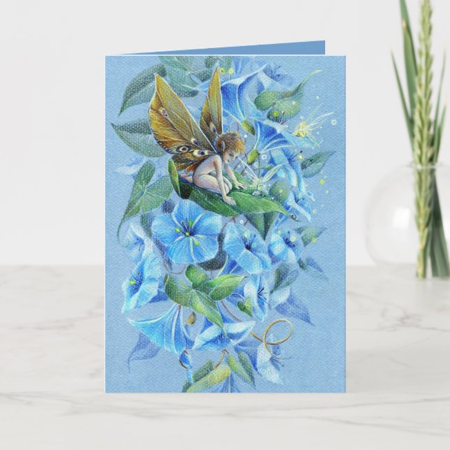 Evening Glory Flower Fairy Card (Front)