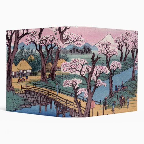 Evening Glow at Koganei Bridge Ando Hiroshige 3 Ring Binder