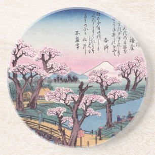 Evening Glow at Koganei Bridge, Ando Hiroshige Drink Coaster
