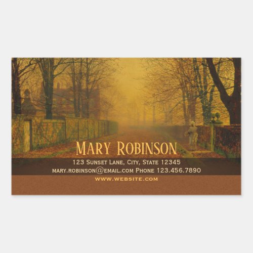 Evening glow Stay in touch Atkinson Grimshaw Rectangular Sticker