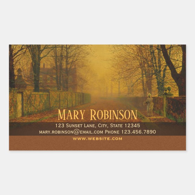 Evening glow Stay in touch Atkinson Grimshaw Rectangular Sticker (Front)