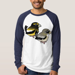 Evening Grosbeak pair Men's Canvas Long Sleeve Raglan T-Shirt