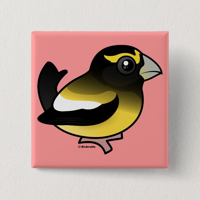 Evening Grosbeak Pinback Button (Front)