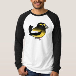 Evening Grosbeak male Men's Canvas Long Sleeve Raglan T-Shirt