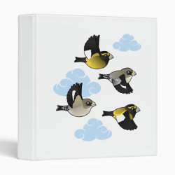 Evening Grosbeaks in flight Avery Signature Binder 8.5x11