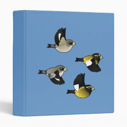 Evening Grosbeaks in flight Avery Signature Binder 8.5x11
