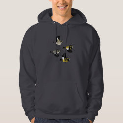 Evening Grosbeaks in flight Men's Basic Hooded Sweatshirt