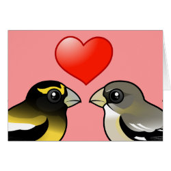 Evening Grosbeaks in love Greeting Card