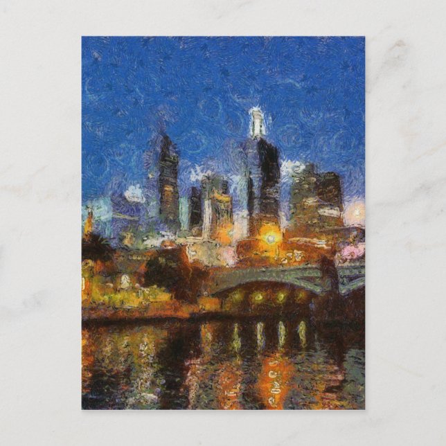 Evening in Melbourne Postcard (Front)