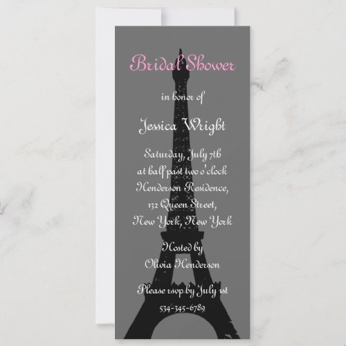 Evening in Paris Bridal Shower Invitation