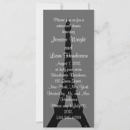 Evening in Paris Rehearsal Dinner Invitation