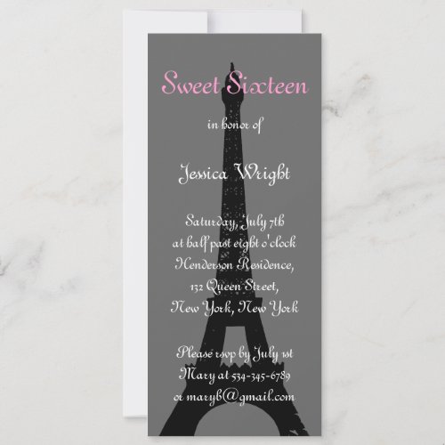 Evening in Paris Sweet Sixteen Invitation