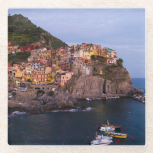 Evening in the Cinque Terre, Italy Glass Coaster