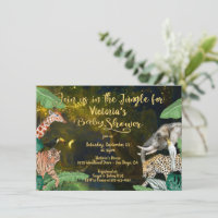 Evening Jungle Animals Baby Shower Invitation