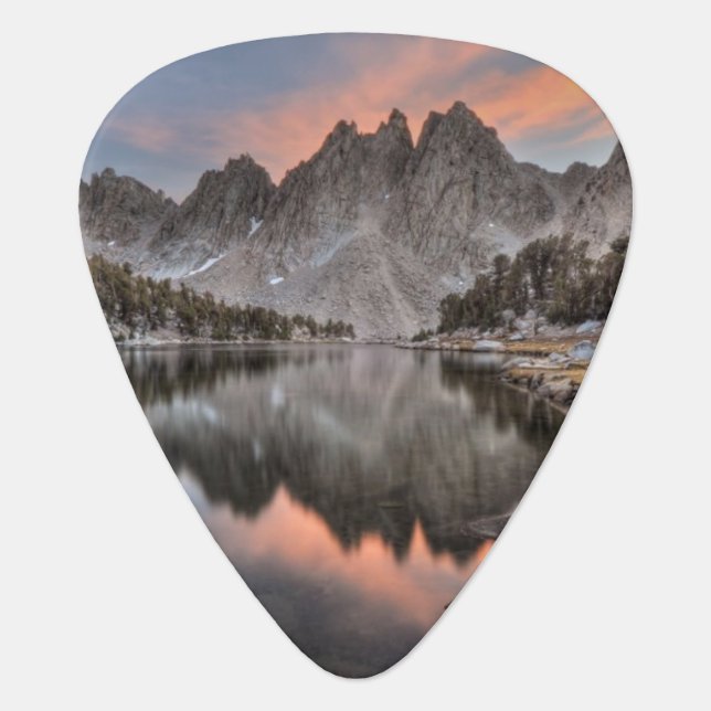 Evening Kearsarge Pinnacles Reflections Guitar Pick (Front)