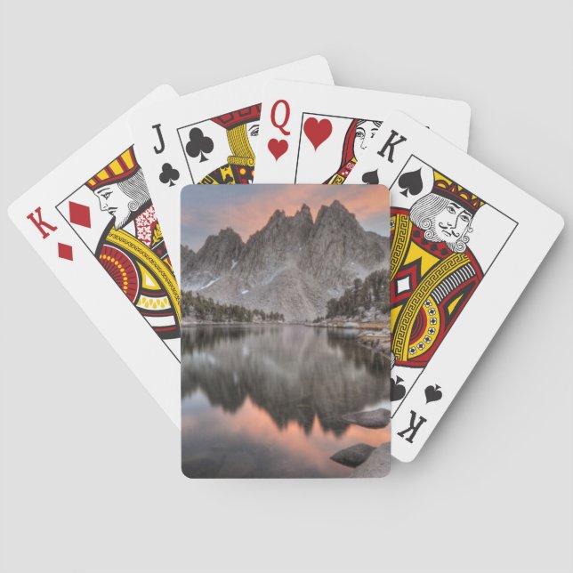 Evening Kearsarge Pinnacles Reflections Poker Cards (Back)