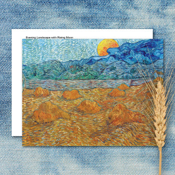 Evening Landscape Moon Vincent Van Gogh Postcard by mangomoonstudio at Zazzle